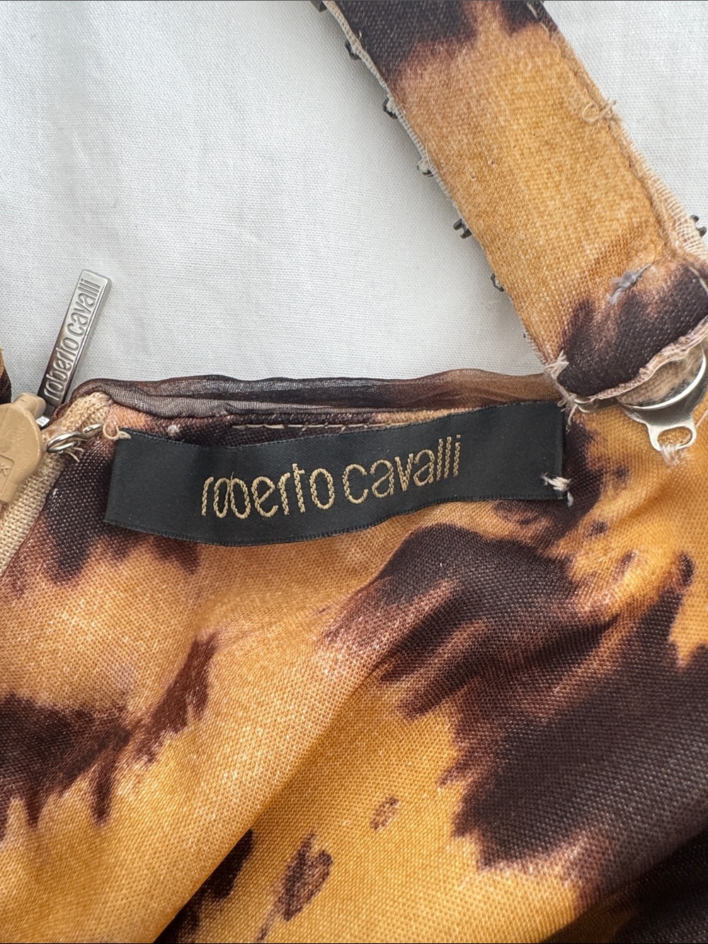 Vintage Roberto Cavalli Beaded Cross-Strap Animal-Print Gown - Picture 9 of 12